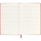 Moleskine - Agenda semainier Classic18 mois 2025-2026 - couverture rigide - grand format (12 -7 x 21 cm) - rouge écarlate - 208 pages-Autocollants pour personnaliser votre emploi du temps et autocollants « année » pour le dos du carnet