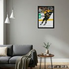 David Pastrnak 20x29 Boston Bruins - Toile encadree - 22" x 31"-Prêt à accrocher - livré entièrement assemblé