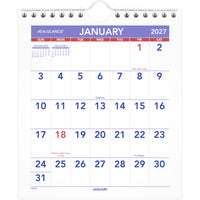 AT-A-GLANCE – Mini calendrier mensuel de tente 2027 – 7 1/2 po H x 6 1/2 po l – anglais-Format des pages : 7 1/2 po H x 6 1/2 po l