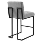 Modway - Indulge Chenal Touffé Tissu Tabouret de comptoir - Gris clair-Rembourrage en mousse dense