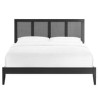 Modway - Sirocco Rotin et bois Lit de plateforme King, Noir-8