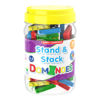 University Games - The Learning Journey Stand & Stack Dominoes - Jouet à Empiler pour Enfants - Jeu de Dominos Éducatif  - Jouets de Développement des Compétences Motrices-Stimule les compétences tactiles et motrices