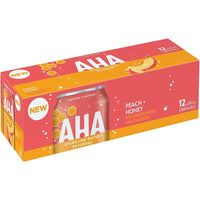 AHA Peach & Miel - 355mL - Paquet de 12-Arômes naturels et autres arômes naturels
