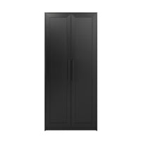 Prepac - Cabinet de rangement Premium Home 72 po avec portes, cabinet de garde-manger avec 5 étagères - Noir-L'armoire d'appoint séduisante est à la fois fonctionnelle et élégante : l'armoire de rangement haute est dotée d'un élégant design de porte shaker avec des poignées carrées en métal, le tout dans une finition noire élégante