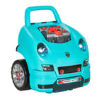 Qaba - Jouet de jeu pour enfants : moteur de camion mécanique - Bleu sarcelle-61 pièces, dont 28 boulons, quatre écrous, un porte-clés de jeu et un jeu d'autocollants 