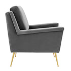 Modway - Chesapeake Performance Velvet Fauteuil - Gris or-Rembourrage en mousse dense