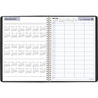 AT-A-GLANCE - Cahier de rendez-vous quotidien pour groupe de quatre personnes 2026 - 11 po H x 7 7/8 po l - noir - anglais-Couverture en similicuir noir