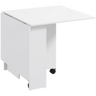 HOMCOM - Table à manger pliante à abattant 55 po avec étagères de rangement pour 4-6 personnes - blanc-Le style moderne est parfait pour la chambre, le salon et la salle à manger