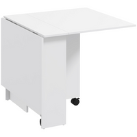 HOMCOM - Table à manger pliante à abattant 55 po avec étagères de rangement pour 4-6 personnes - blanc-Le style moderne est parfait pour la chambre, le salon et la salle à manger