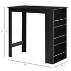 HOMCOM - Table de bar moderne pour cuisine, salle à manger, salon - noir-Couleur : Noir 