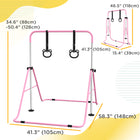Qaba - Barre de gymnastique horizontale pliable pour enfants - Rose-Cinq niveaux de hauteur réglables pour s'adapter à la croissance des enfants 