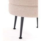 Manhattan Comfort - Bailey pouf rembourré style milieu du siècle 18,11" en mélange de polyester - flocon d’avoine avec pieds noirs - lot de 2-Pieds élégants en acier inoxydable doré évasés
