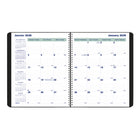 Blueline - 2026 Agenda mensuel Essential 16 mois - 9-1/4" x 7-1/4" - Noir - Bilingue-Un mois par page double avec un bloc par jour 