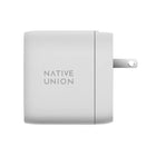 Native Union - Chargeur Mural 67W PD GaaN - Blanc-Protégez votre batterie avec une protection contre les surtensions, les surintensités et la surchauffe. Chargeur universel: alimentez n'importe où avec les adaptateurs US/CA, EU, UK