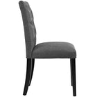 Modway - Duchess Tissu Chaise à manger Ensemble de 4 - Gris-Pieds en caoutchouc massif