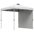 Outsunny - Tente auvent pliante 8 pi l x 8 pi L avec paroi latérale - Sac de transport - Blanc-Facile à installer avec peu ou pas d’effort