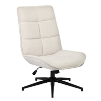 Homy Casa - Chaise de bureau ergonomique avec tissu chenille - Beige ivoire-Disponible en deux options de tissu élégantes : Beige Ivoire et Brun Suédé