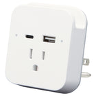 Helix - Chargeur mural multiport Deux ports USB-C et USB-A avec prise-Acces ouvert a la sortie inferieure