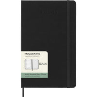 Moleskine - Agenda semainier  Classic18 mois 2025-2026 - couverture rigide - grand format (12 -7 x 21 cm) - noir - 208 pages-Daté de juillet 2025 à décembre 2026