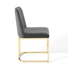 Modway - Amplify Base de traîneau Performance Velvet Chaises de salle à manger Ensemble de 2 - Gris or-Capacité de poids de la chaise : 331 lb.
