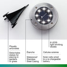 Bell + Howell - Lumières de chemin d’extérieur à disque pivotant à énergie solaire avec 8 ampoules LED - Paquet de 4-7