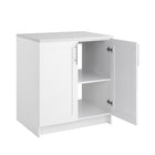 Prepac - Cabinet de base de rangement Elite 32 po avec portes à panneaux, cabinet de salle de bains avec 1 étagère ajustable - Blanc-Fabriqué à partir de bois composites stratifiés non toxiques