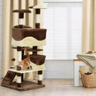 PawHut - Arbre à chat 53 po - grand meuble condo - brun-Fabriqué en panneau de particules solide 