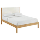 Modway - Olea Bois massif Boucle à touffes de canal Lit de plateforme complet, Feather Oak-Soutient des matelas jusqu’à 10 pouces d’épaisseur