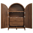 Modway - Calista 63 po voûté Armoire de rangement avec bureau pliant - Noyer-7