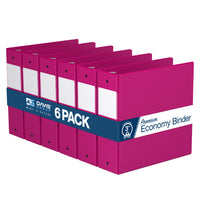 Davis Group Super économie, Reliure à anneaux ronds 3 po, paquet de 6 – Rose-3 Reliure À Anneaux
