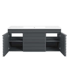 Modway - Render Fixation murale de 48" Vanette de salle de bain - Gris blanc-7