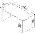 Bush Business Furniture - Bureau à devant arqué 60 po Echo, blanc pur (KI60105-03)-Dimensions après assemblage : 60.0 po H x 27.72 po L x 30.0 po P