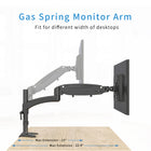 ShoppingAll - Support de moniteur à ressort à gaz simple avec 2 bras pivotants - Noir-Ce support de bureau entièrement réglable peut être fixé à l'aide d'une pince en C ou d'un passe-fil sur n'importe quelle surface de travail.