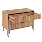 Manhattan Comfort - Dumbo table de chevet moderne à 2 tiroirs et commode à 3 tiroirs - brun doré - ensemble de 2-Assemblage « Snap It » Comprend des rainures internes de haute qualité pour un assemblage simple, sans outils requis