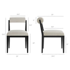 Modway - Kai Tissu Chaise à manger Ensemble de 2 - Lin-Dossier en tissu roulé