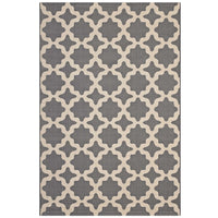 Modway - Cerelia Treillis marocains intérieurs et extérieurs Tapis 9 pi l x 12 pi L - Gris et beige-Tapis à treillis marocain