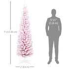 HOMCOM - Arbre de Noël artificiel crayon avec branches floquées de neige-Conception de sections pour une installation rapide  