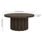 Hudson&Canal - Table basse ronde cannelée Olie - 32 po l - Chêne brun-Caractéristiques assemblage facile