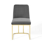 Modway - Amplify Base de traîneau Performance Velvet Chaises de salle à manger Ensemble de 2 - Gris or-9