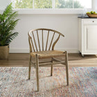 Modway - Flourish Fuseau Fauteuil d’appoint de salle à manger - Gris-Cadre en bois massif massif