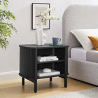 Modway - Cadence Ouvre Table de chevet, Noir-Faces cannelées