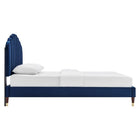 Modway - Daisy Performance Velvet Lit plateforme Queen, Marine-Tête de lit touffée en canal