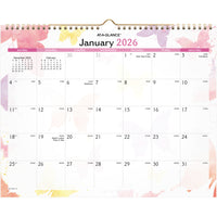AT-A-GLANCE - Calendrier mural mensuel aquarelle 2026 - 11 7/8 po H x 14 7/8 po l - anglais-Format des pages : 11 7/8 po H x 14 7/8 po l