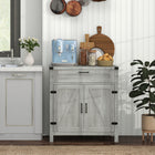 HOMCOM - Buffet 29,9 po L, armoire latérale - gris-Peut être placé dans votre cuisine, salle à manger, salon ou entrée 