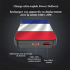 MyBat - Batterie externe Pro 10 000 mAh - Drapeau France-Permet de charger deux appareils en même temps