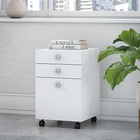 Bush Business Furniture - Classeur mobile à 3 tiroirs Echo, blanc pur (KI60101-03)-Fini durable en stratifié thermofusionné protège le meuble contre les rayures et les taches