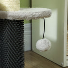 PawHut - Arbre à chat 20 po, tour avec 3 marches, escaliers pour animaux avec poteau à griffer - gris clair-Recouvert de tissu peluche doux pour plus de confort 