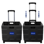 BAZIC Products - Chariot pliant sur roues avec couvercle, 16 po x 18 po x 15 po, Noir/Gris-Pneus durables