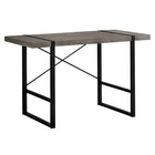 Monarch Specialties - 7310 Bureau 48 po L - Taupe Fonce/Metal Noir-Bureau d'ordinateur d'inspiration industrielle avec un dessus de bureau à panneaux épais au fini faux bois taupe foncé