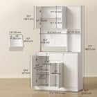 HOMCOM - Armoire 71 po avec station de recharge - blanc-Le panneau perforé à l’arrière avec 10 trous et six crochets en S garde les outils à portée de main 